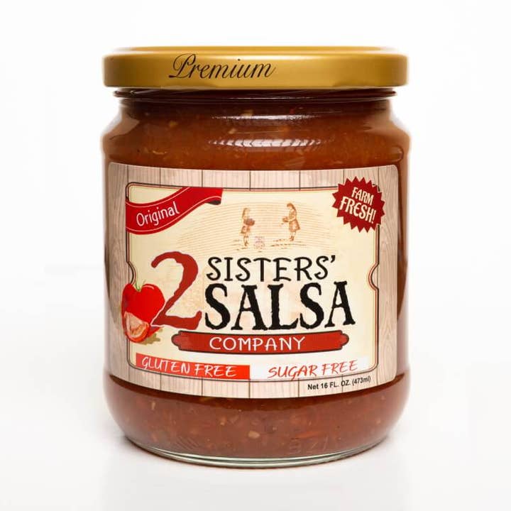 2 SISTERS' SALSA Gluten Free Original Salsa (16oz jar) for wholesale by 2 Sisters' Salsa Company