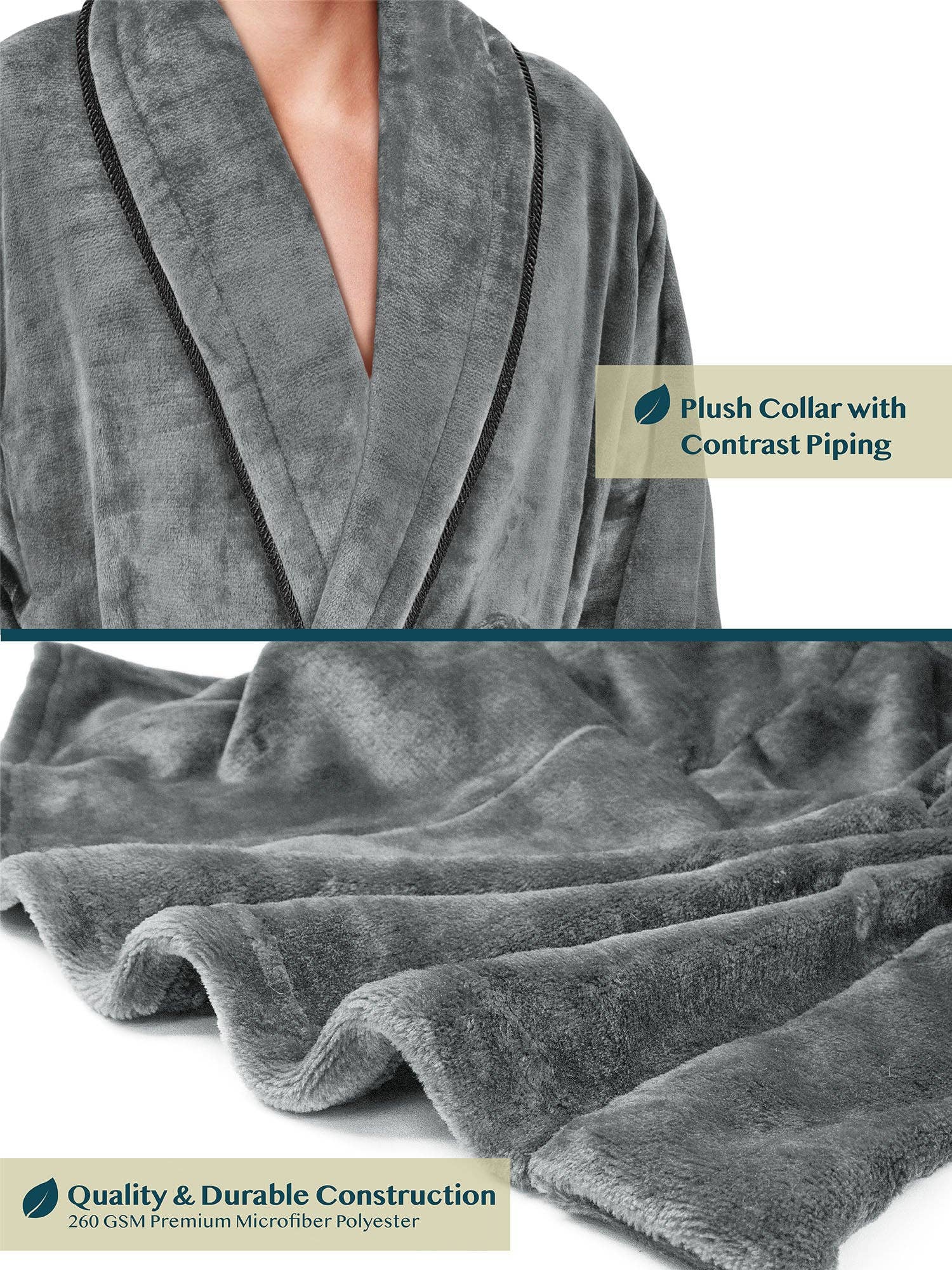 Pavilia - Wholesale Badjas - Heren - Herenbadjas van fleece met contrastpaspel23