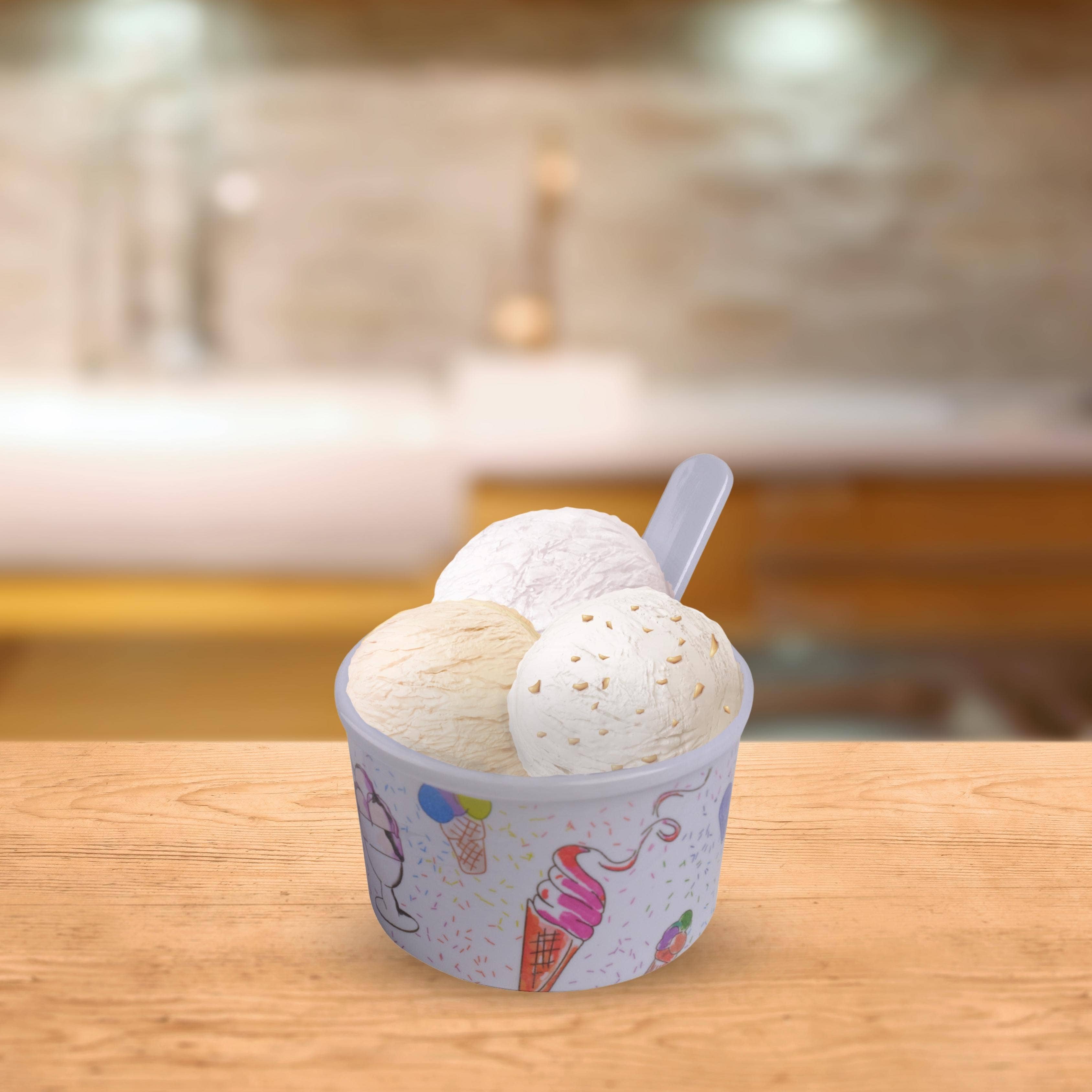 Lexi Home - Wholesale Serving Utensil - 8-Piece Melamine Ice Cream Cups with Spoons Set1