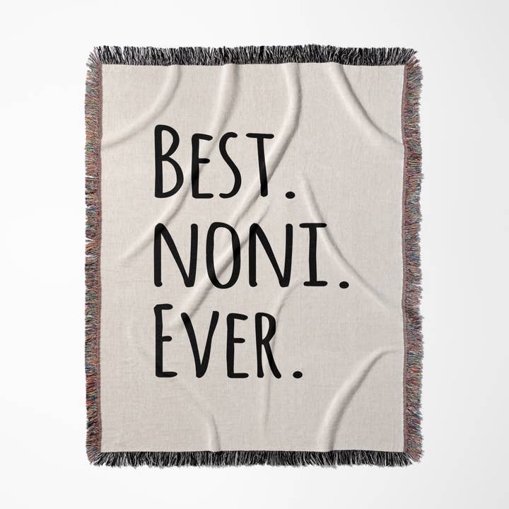 3dRose - Wholesale Throw Blanket - 3dRose, Best Noni Ever - Gifts for Grandmothers - Grandma nicknames - black text - family gifts, Blanket0