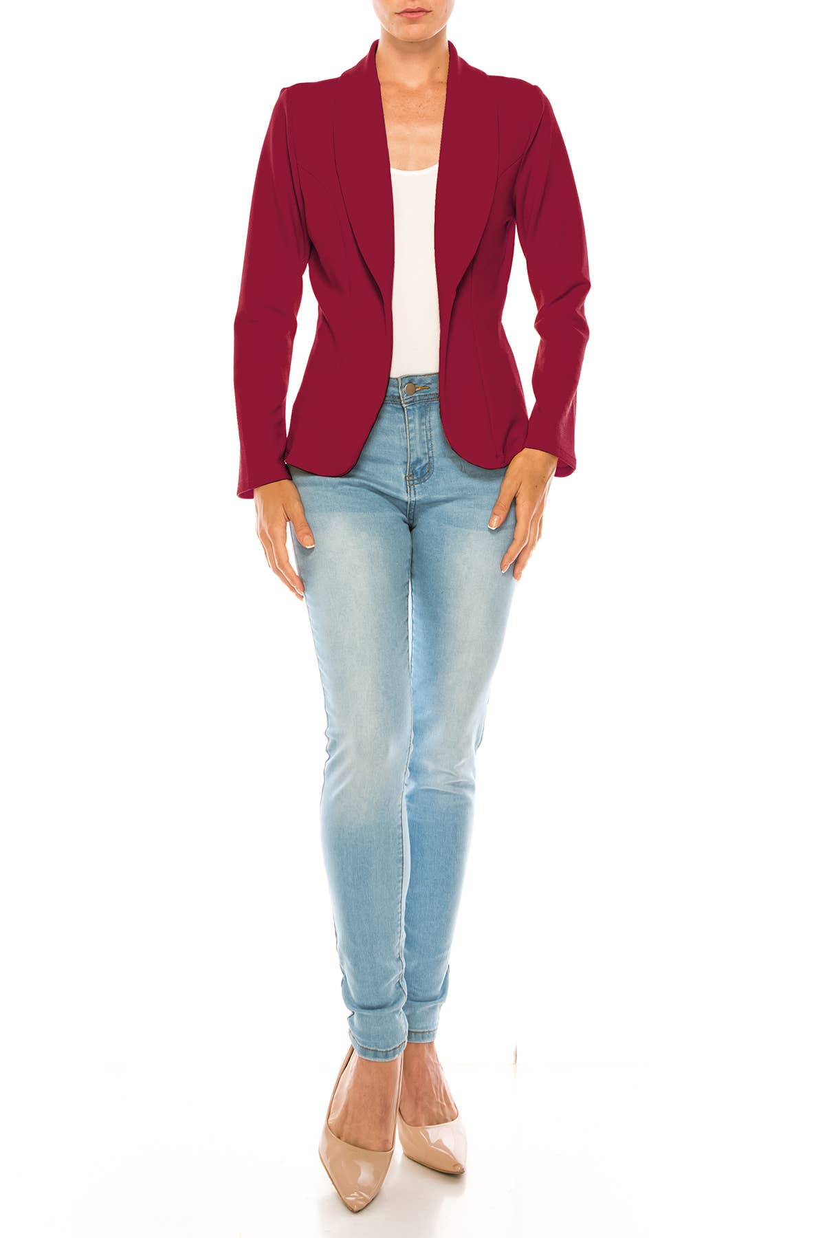 MOA COLLECTION - Wholesale Blazer - Women's - Women's Casual Solid Long Sleeve Fitted Blazer Jacket5