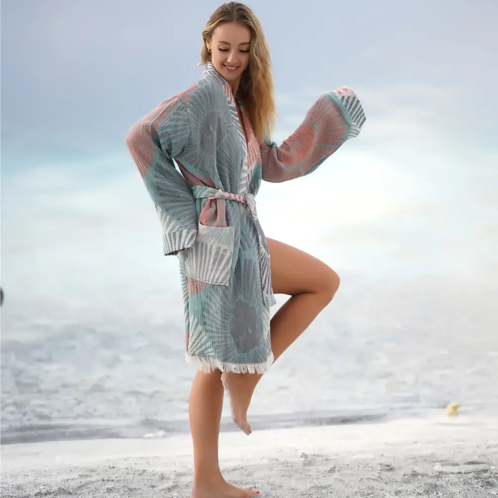 Bagno Milano - Vente Peignoir – femme - Collection de peignoirs et ponchos en peshtemal bio Bagno Milano2