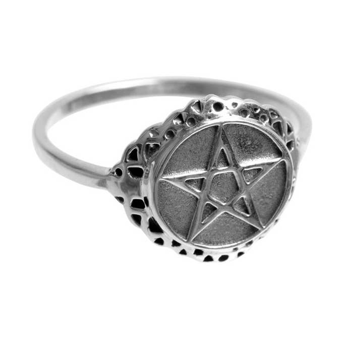 ANILLO DE PLATA DE LEY CON ESTRELLA Y FILIGRANA para venta al por mayor de Benjamin International