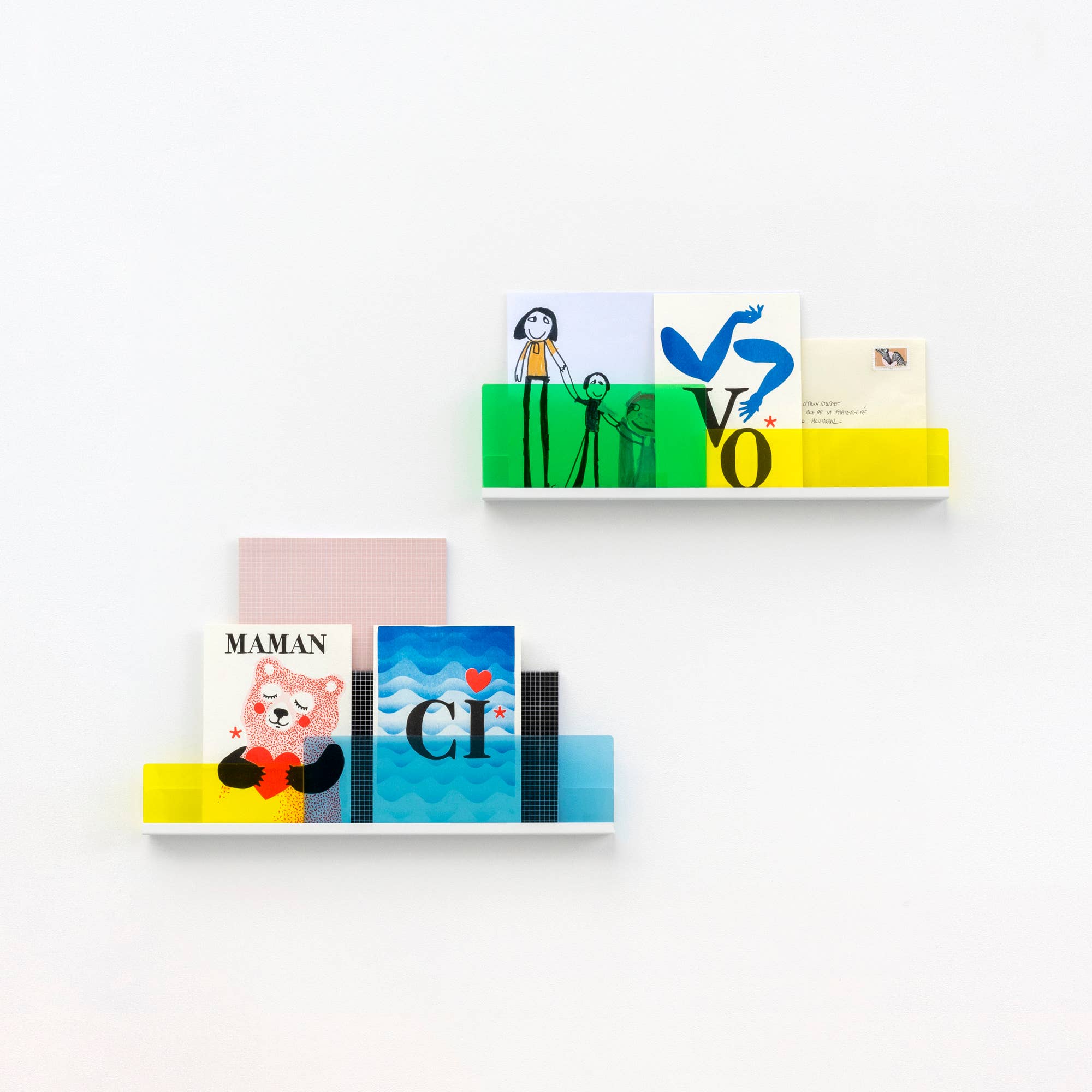 REMOVED BRAND - Vendita all'ingrosso Mensole da parete - CONFEZIONE DA 2 Shelf-Cimaises BLETTE blu e verde3