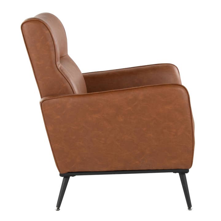 Black Metal Camel PU Casper Lounger Chair for wholesale on Faire