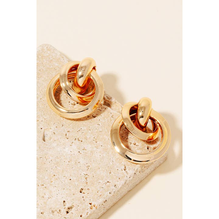 Brincos com botão de porta de dupla argola por atacado de Anarchy Street