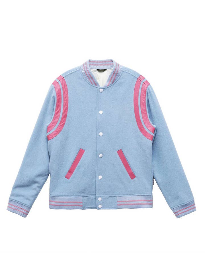 Robink - Wholesale Varsity/Baseball Jacket - Men's - Konus Men's Wool Blend Varsity Jacket in Blue
