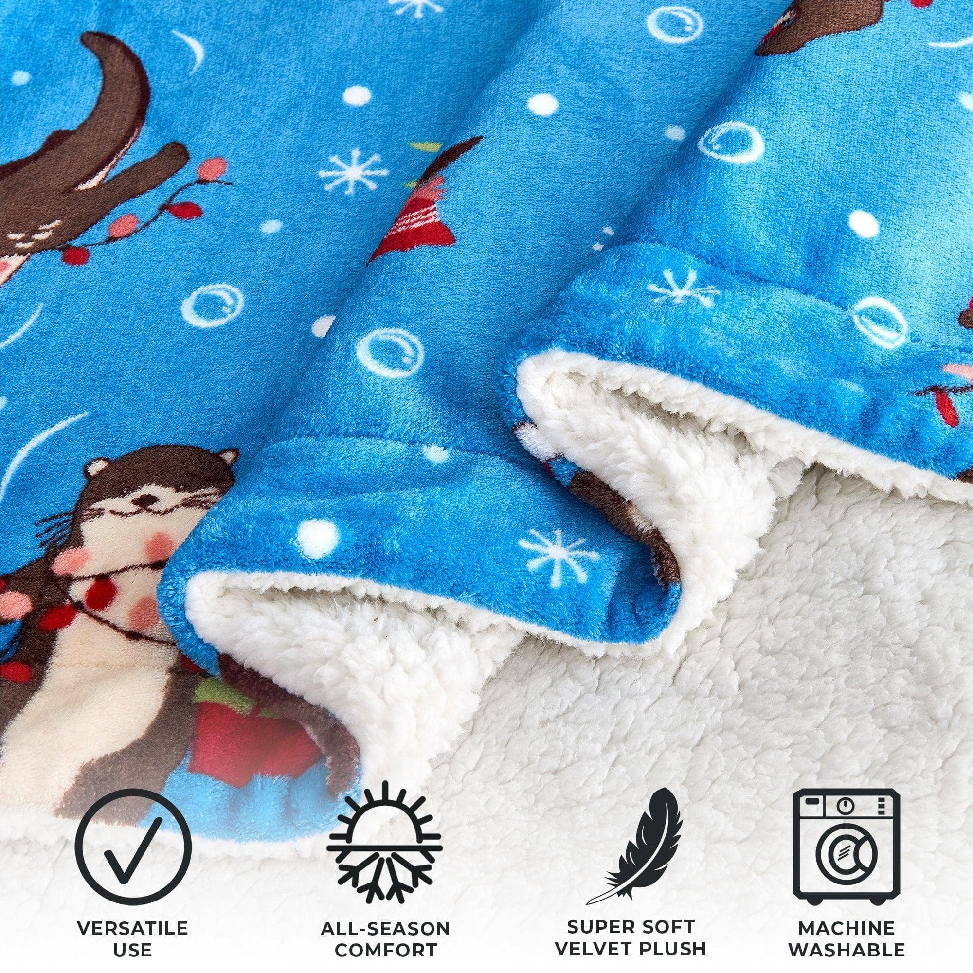 BH Collective - Wholesale Throw Blanket - Throw Blanket - Holiday Printed Sherpa - Esmay Collection20