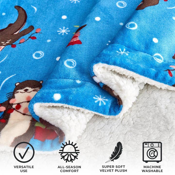 BH Collective - Wholesale Throw Blanket - Throw Blanket - Holiday Printed Sherpa - Esmay Collection20