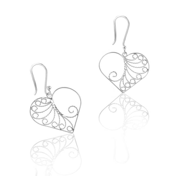 Brincos de Coração Torcido em Prata Esterlina por atacado de De Mexico