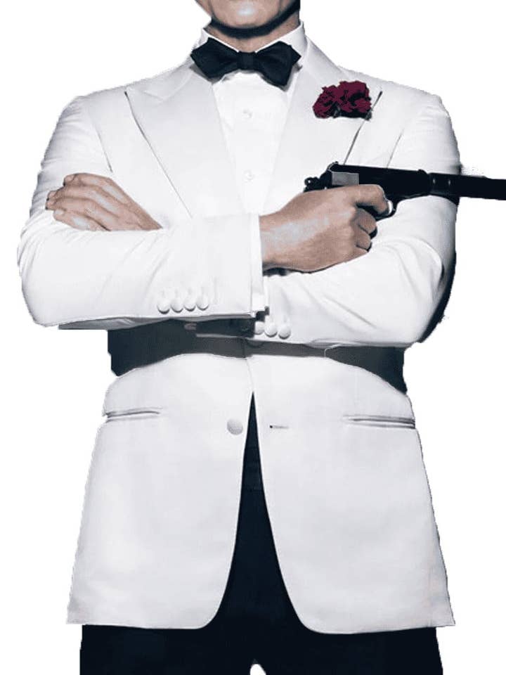 Mens 007 James Bond White Tuxedo for wholesale by Alberto Nardoni
