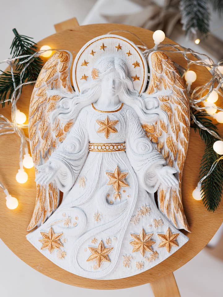 Christmas Angel Wooden Carving for wholesale by KozakWorkshop