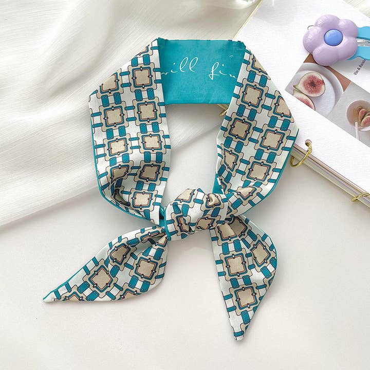 ACCITY - Wholesale Scarf - Women's - BLUE TIE BAG SOUVENIR RIBBON SCARF_CWASC07163