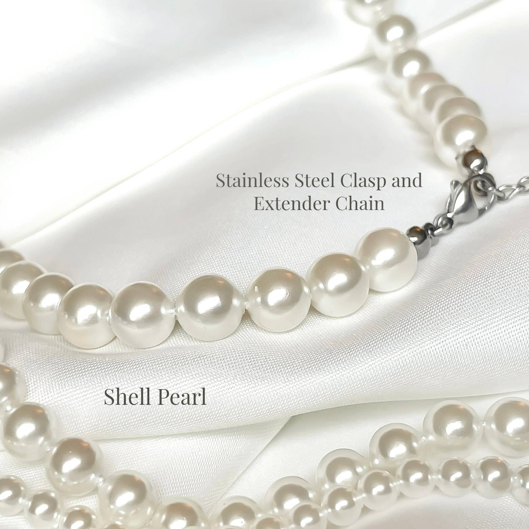 Blueyejewelry - Wholesale Beaded/Pearl Necklace - Pearl Necklace -  4 mm 6 mm 8 mm Shell Pearl Choker 3