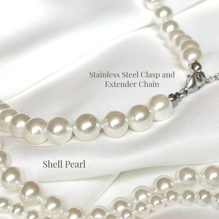 Blueyejewelry - Wholesale Beaded/Pearl Necklace - Pearl Necklace - 4 mm 6 mm 8 mm Shell Pearl Choker 3