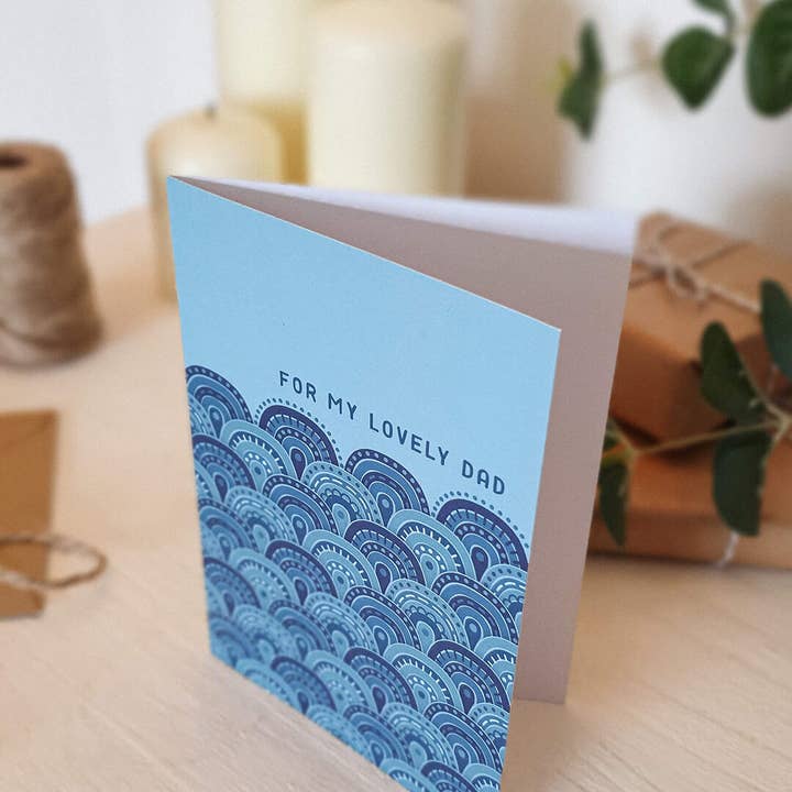 Jess A Little Creative - Wholesale Father's Day Card - Blue Sea Waves 'For My Lovely Dad' Father's Day Card2