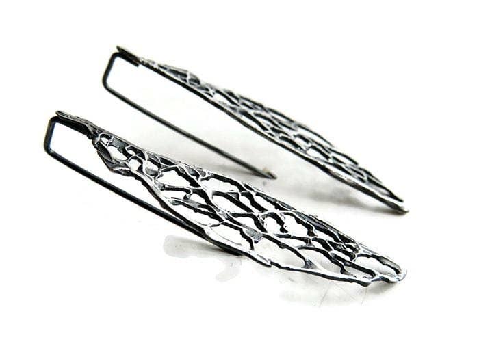 Kimya Joyas - Wholesale Dangle Earrings - Natural Pattern Silver Earrings3