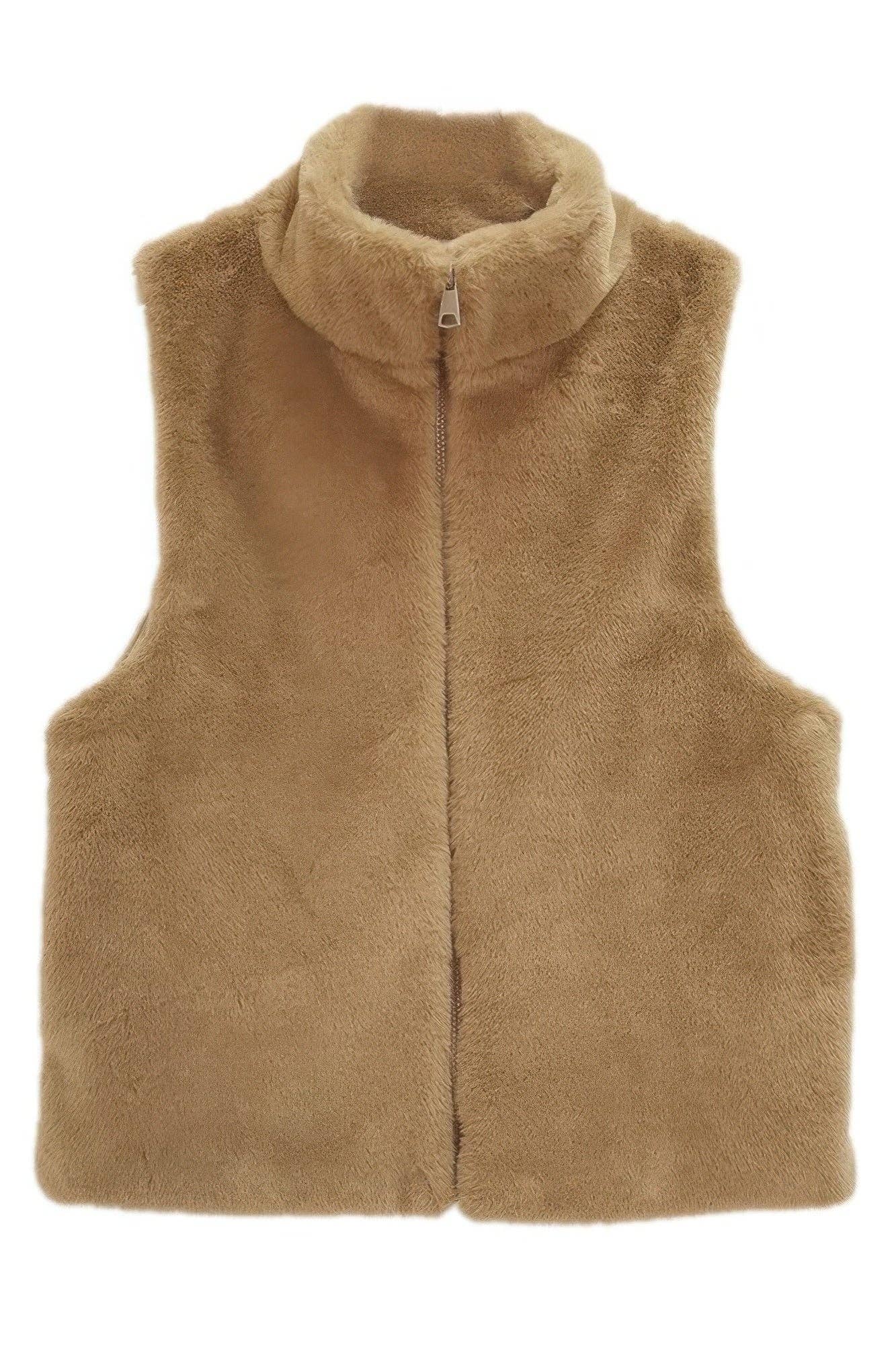 CC Wholesale Clothing - Wholesale Outerwear Vest - Women's - Solid Faux Fur Vest6