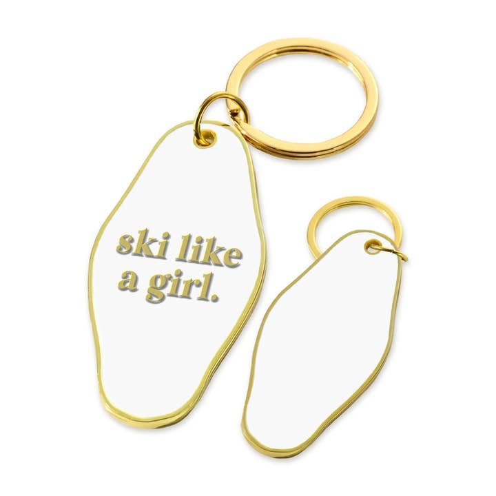 Keychain - ski like a girl. for wholesale by Toss Designs