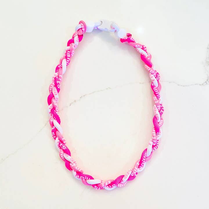 Hot Pink + Light Pink Sports Necklace for wholesale by Golden Thread