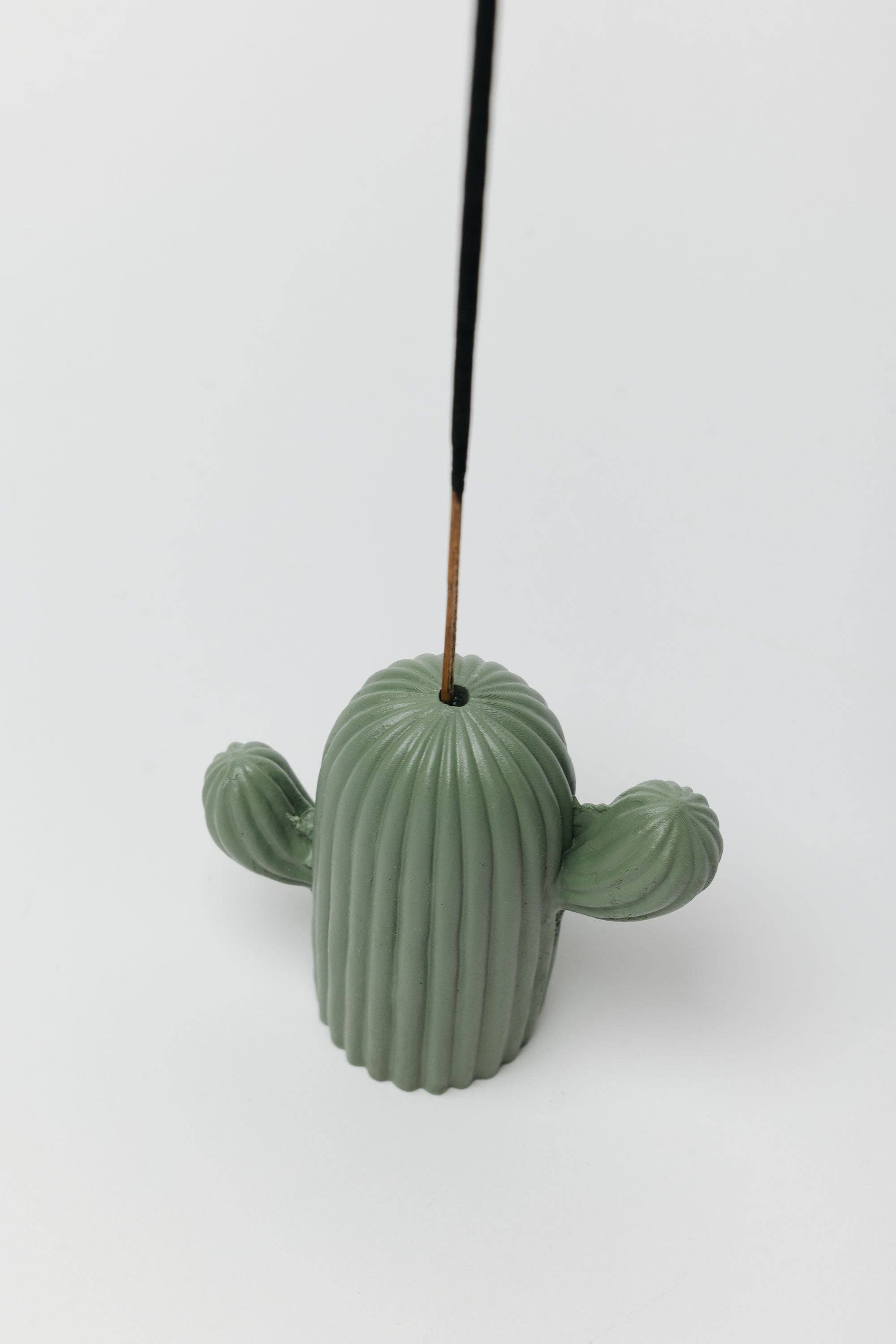 Sage Cactus Charm Incense Stick Holder for wholesale on Faire2