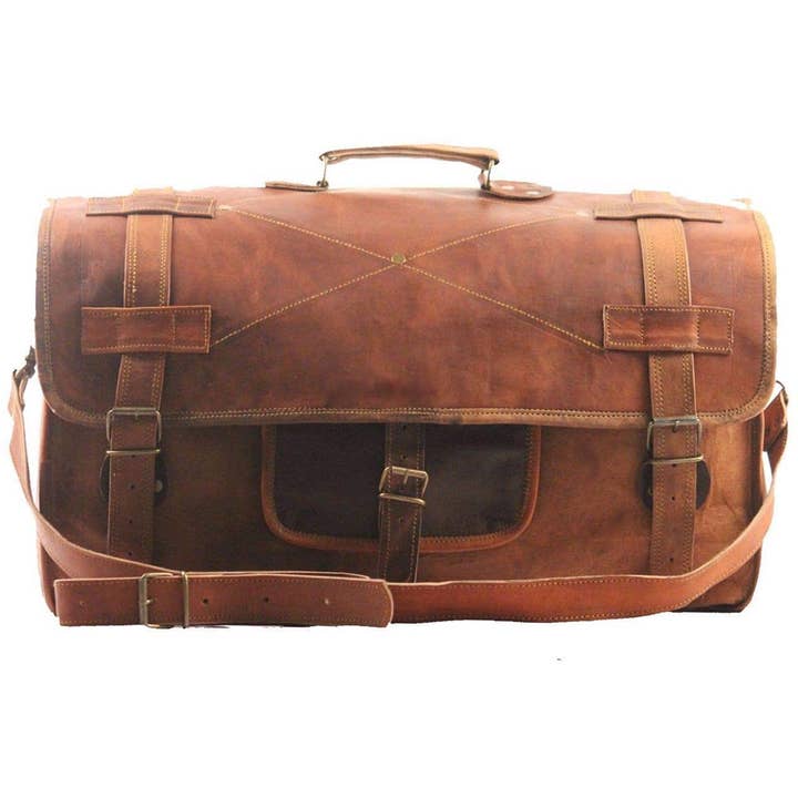 Men's Retro Style Leather Carry On Duffel Bag Travel Luggage for wholesale by urbanhide