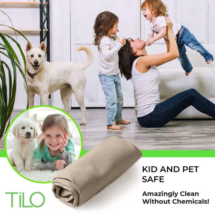 Tilo The Ultimate - Venta al por mayor Paño de limpieza - Paño de limpieza de microfibra TiLo, 19.75 x 13 pulgadas, reutilizable, beige1