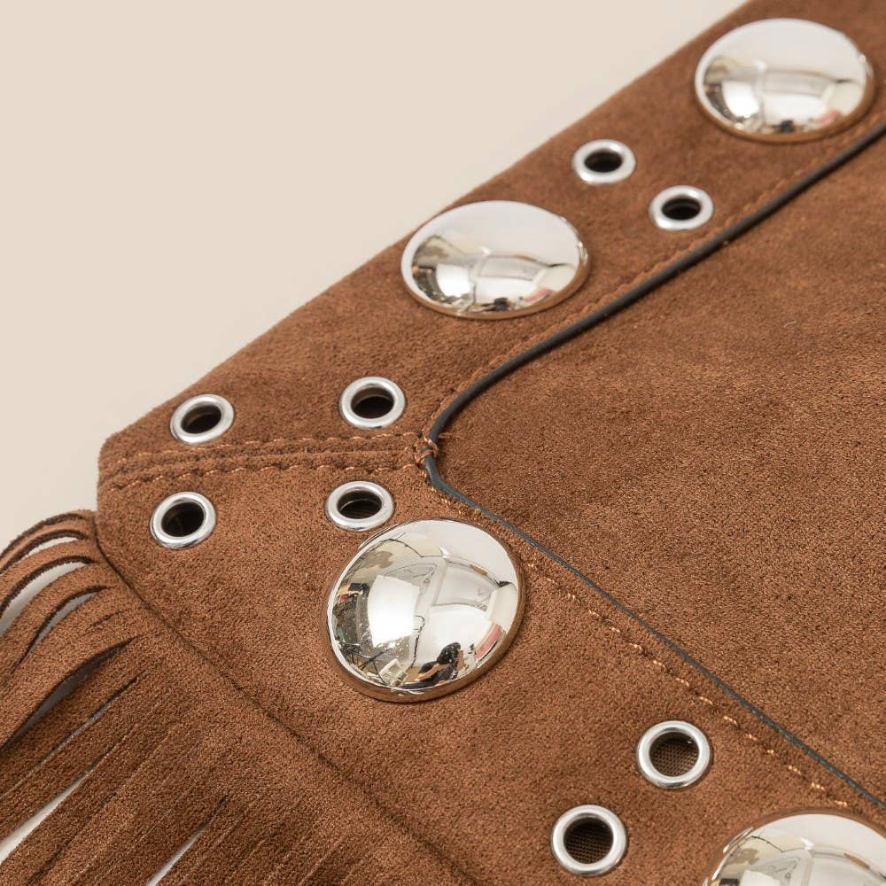 Anarchy Street - Vente Tote bag – femme - Sac cabas à franges avec œillets en daim6