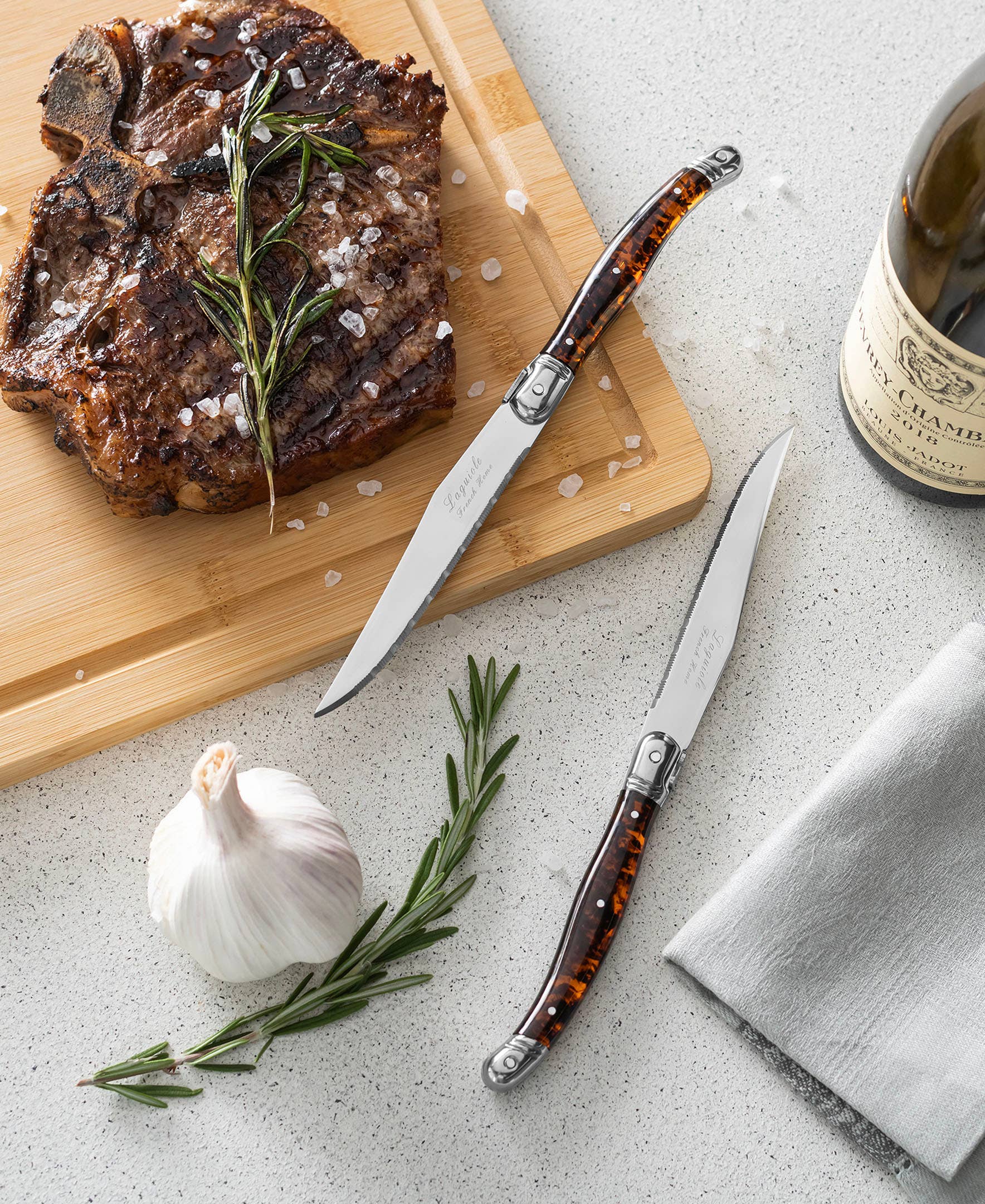 French Home – wholesale Knife set – Laguiole Connoisseur 4-Piece Tortoise Steak Knife Set2