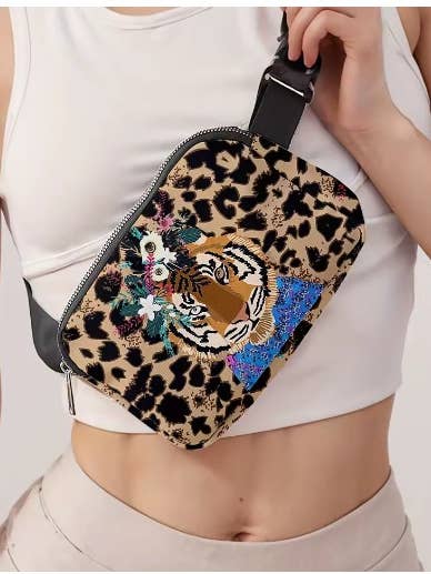 Tiger Print Crossbody Bag – Adjustable Strap for wholesale by LGs Dropshipping