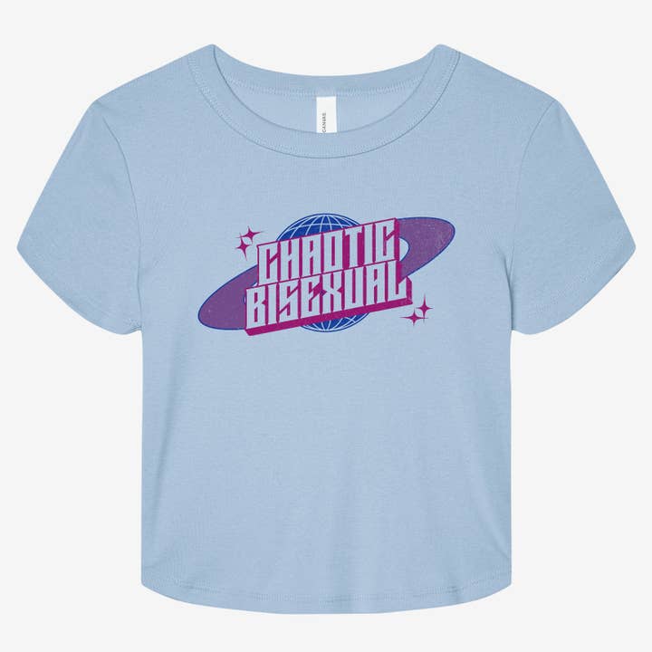 Lucky Luna Apparel - Wholesale Screen Printed T-Shirt - Women's - Retro Bisexual Baby Tee4