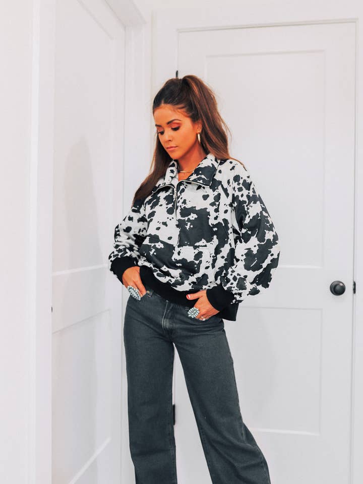 Schwarzer Pullover aus Rindsleder für den Großhandel von The Front Porch Label