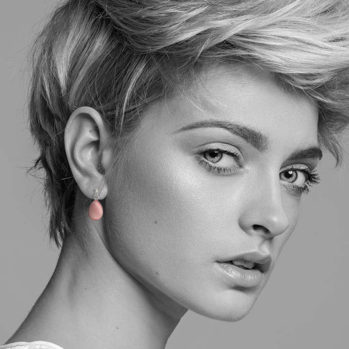 Dandle Drop Mini Earrings Larme de Joie 27 Colors - M216W for wholesale by Mo Resin