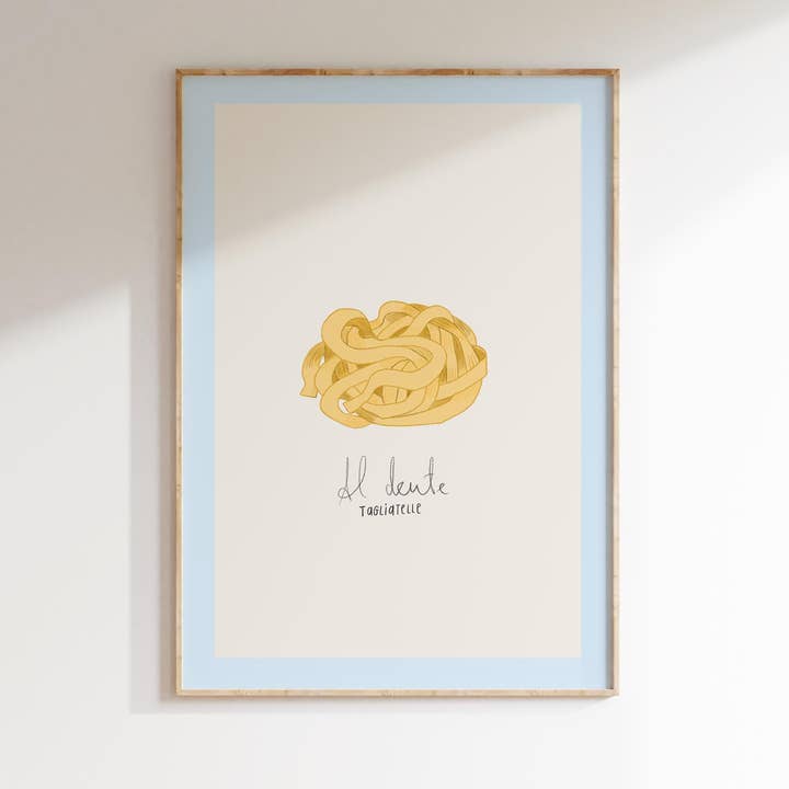 Al Dente Pasta Print - Food Illustration - Kitchen Wall Art for wholesale by Eclectic Dreams Studio