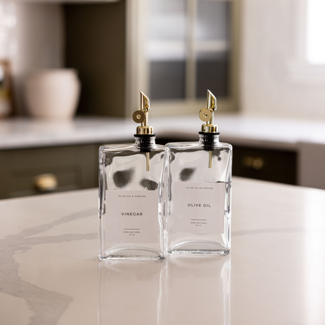 Luxe B Co - Wholesale Oil/vinegar dispenser - Olive Oil & Vinegar Rectangle Glass Dispenser Bottles2