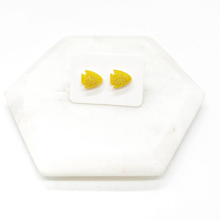 Baubles by B - Wholesale Stud/Post Earrings - Gold Arrowhead KC Kansas City Chiefs Game Day Stud Earring6