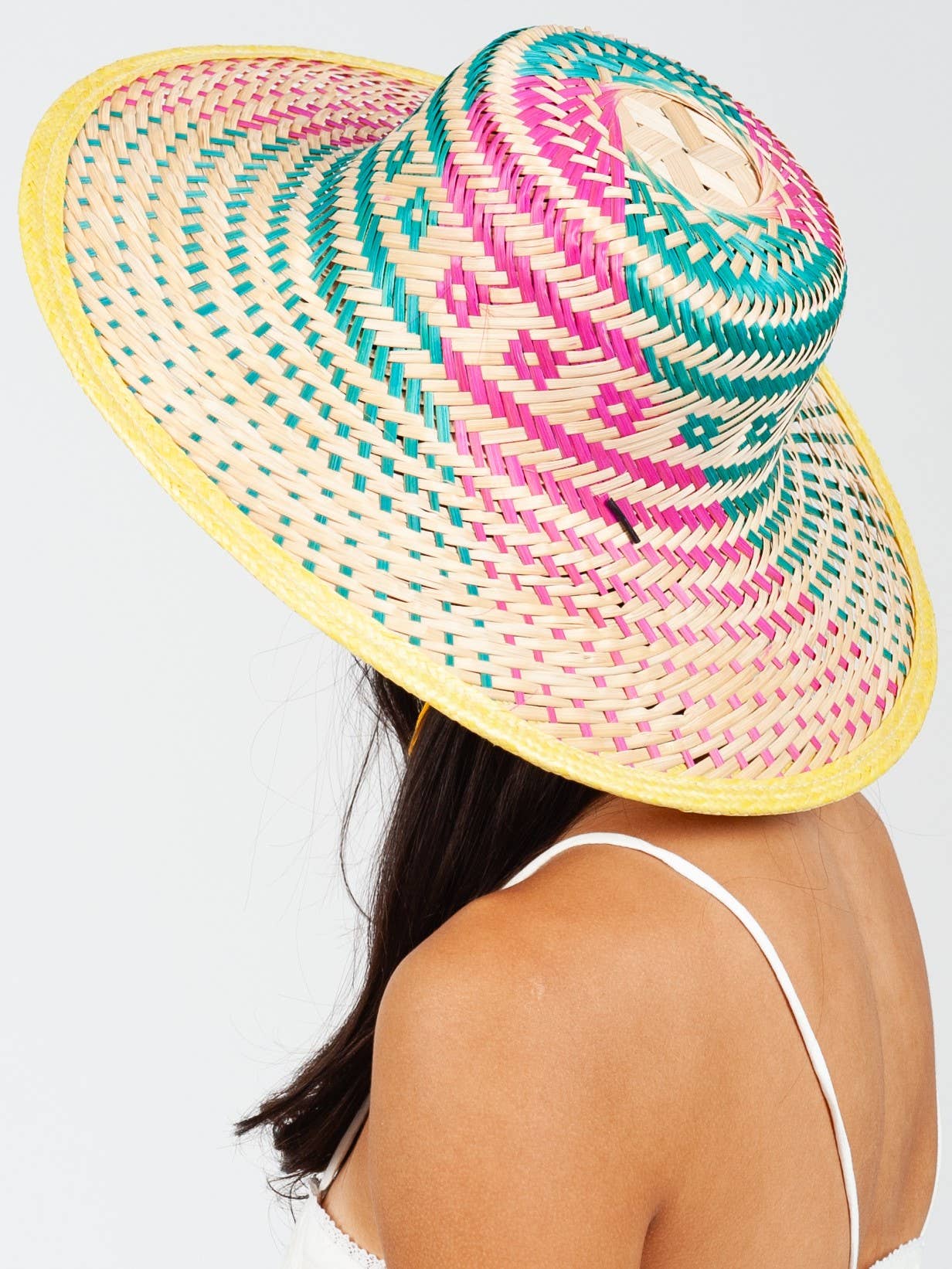 Lucca Couture - Vendita all'ingrosso Cappello di paglia - Donna - Cappello di paglia colorato da donna con laccio sotto il mento1