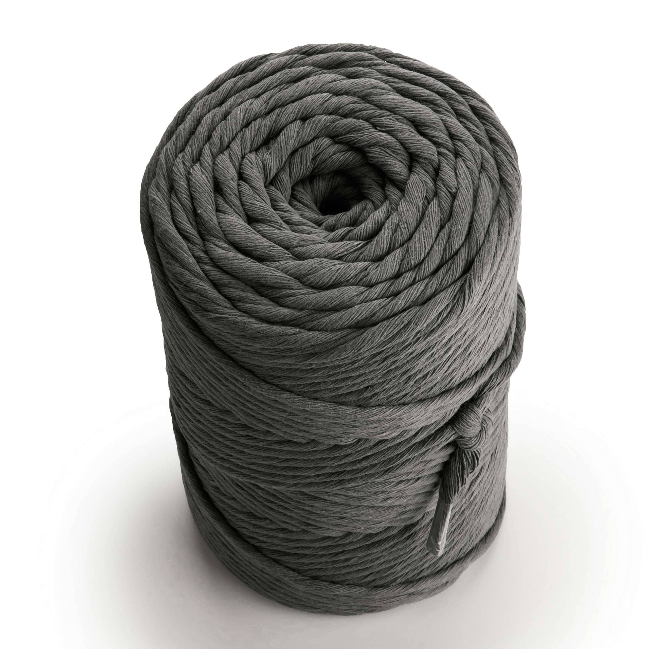 MB Cordas - Wholesale Craft Supplies - 3mm Single Strand Twisted 500g Cotton Cord DARK GRAY2