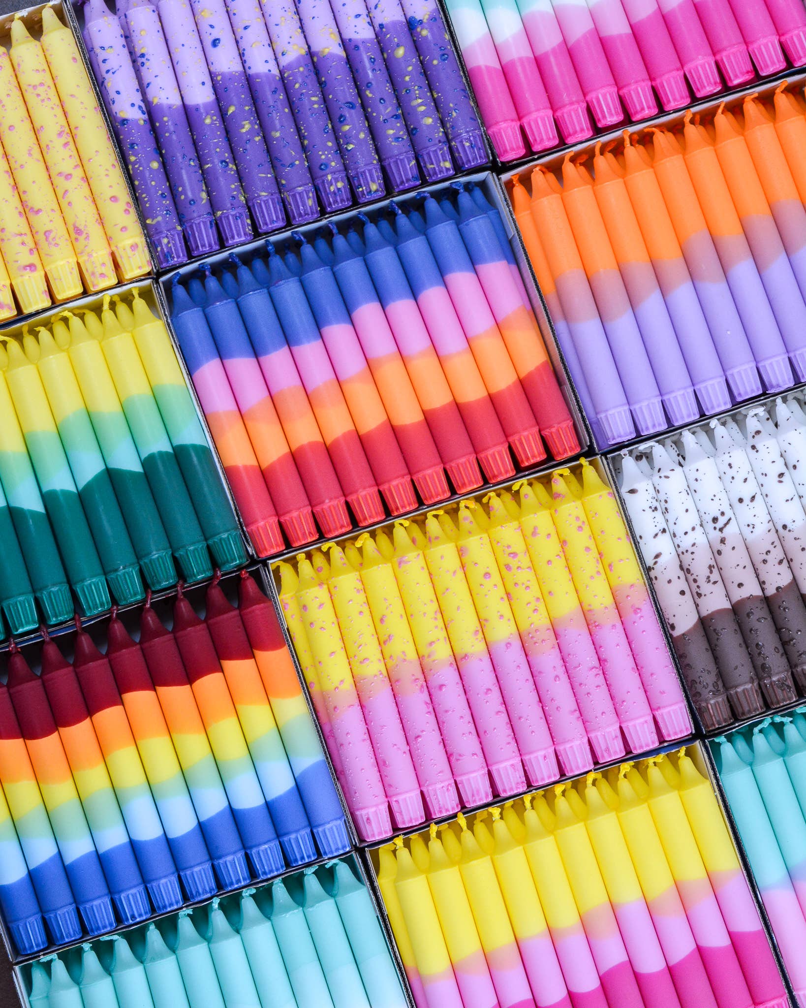 Nordtrice - Wholesale Tapered Candle/Candlestick - Taper candles- Summer Party / Purple Grapes & Confetti10