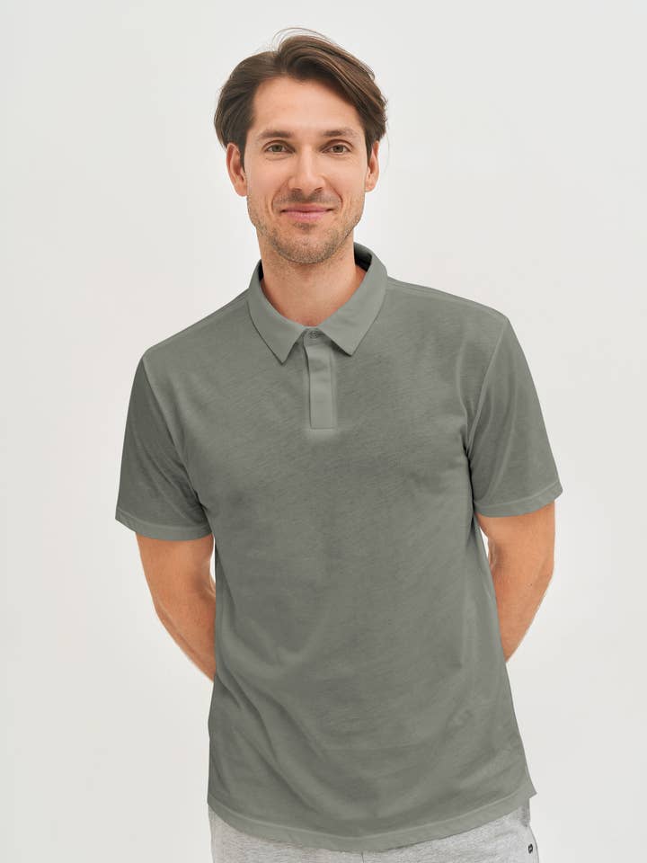 Men's Tencel Classic Polo Shirt for wholesale by linenease