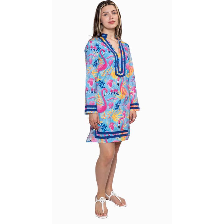 Flock fest Flock Party Langærmet Cabana Kjole, Dame for engroshandel på Faire3