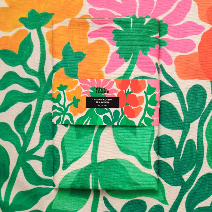 Wildflower Regeneration Tea Towel by Liv Lee for wholesale by Evermade