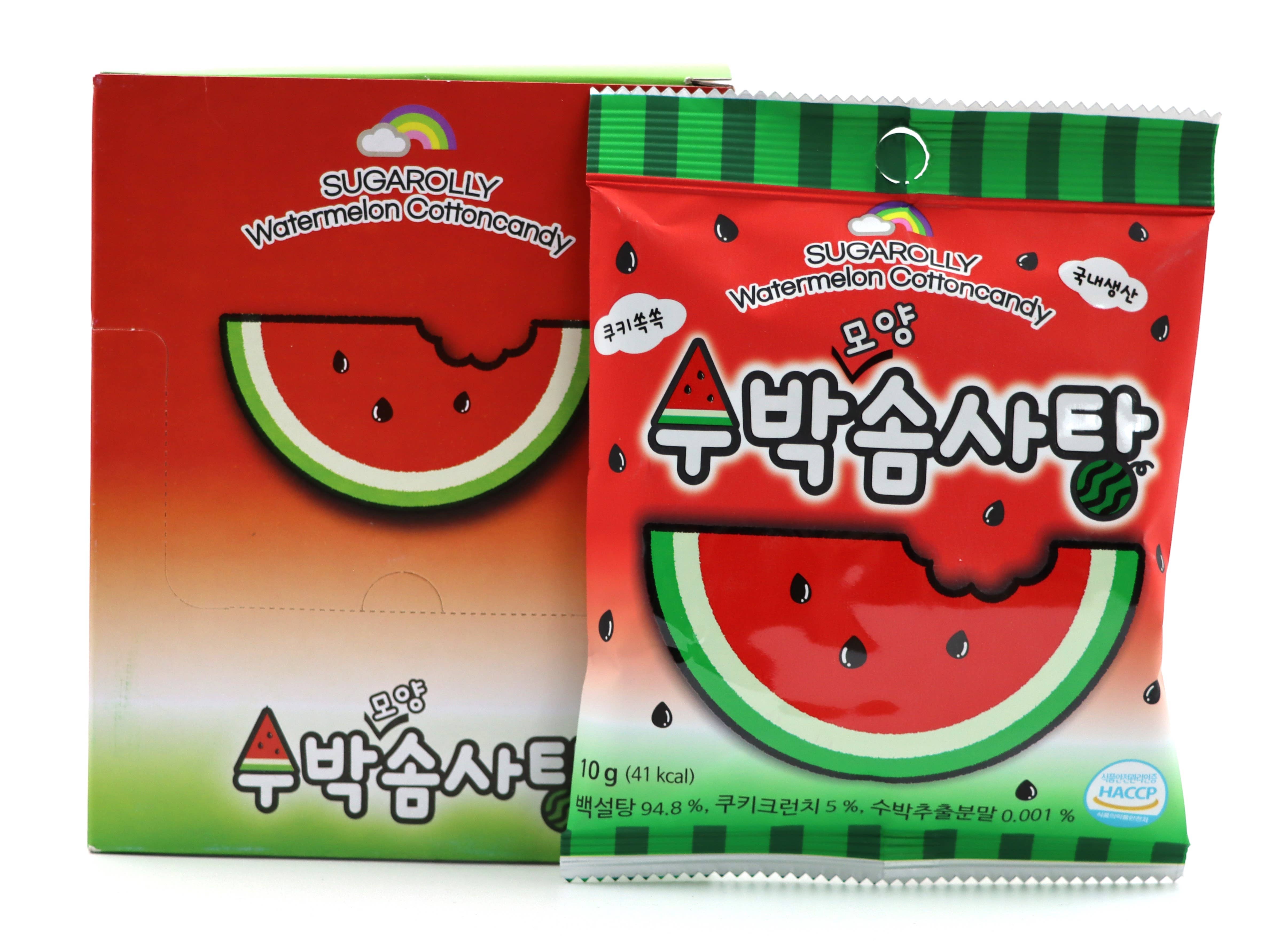 Grandpa Joe's Candy Shop - Vente Barbes à papa - Importation limitée - Barbe à papa Sugarolly Watermelon 10g, 10 unités1
