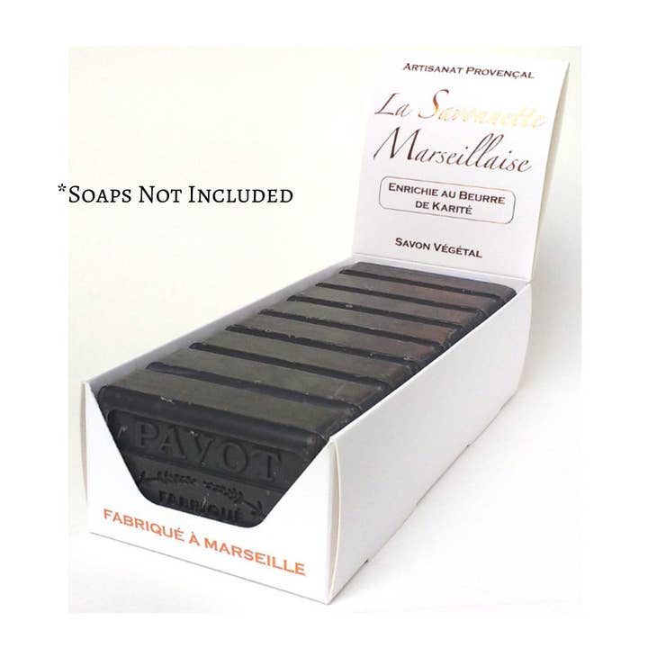French Soap Wholesale – wholesale Retailer display – Beauty & wellness – White Card Display Box for 125g Soaps6