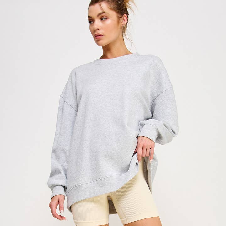 FREEZIA - Wholesale Sweatshirt - Women's - OVERSIZED CREWNECK SWEATSHIRT-FZ000120