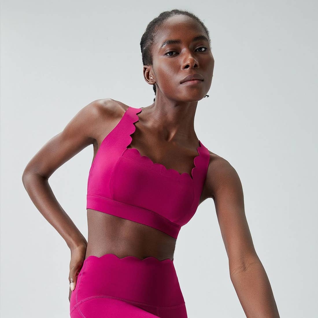 Sodalemon - Vente Brassière de sport – femme - Soutien-gorge de sport à dos croisé Wave Design Fitness Yoga pour femmes10