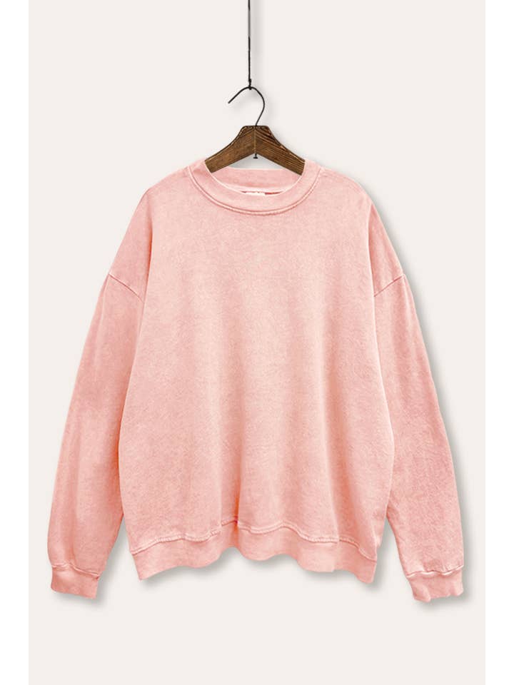 VINTAGE POINT USA - Vendita all'ingrosso Felpa stampata - Donna - FELPA COMODA IN SPUGNA FRANCESE LAVATA MINERALE SEMPLICE2