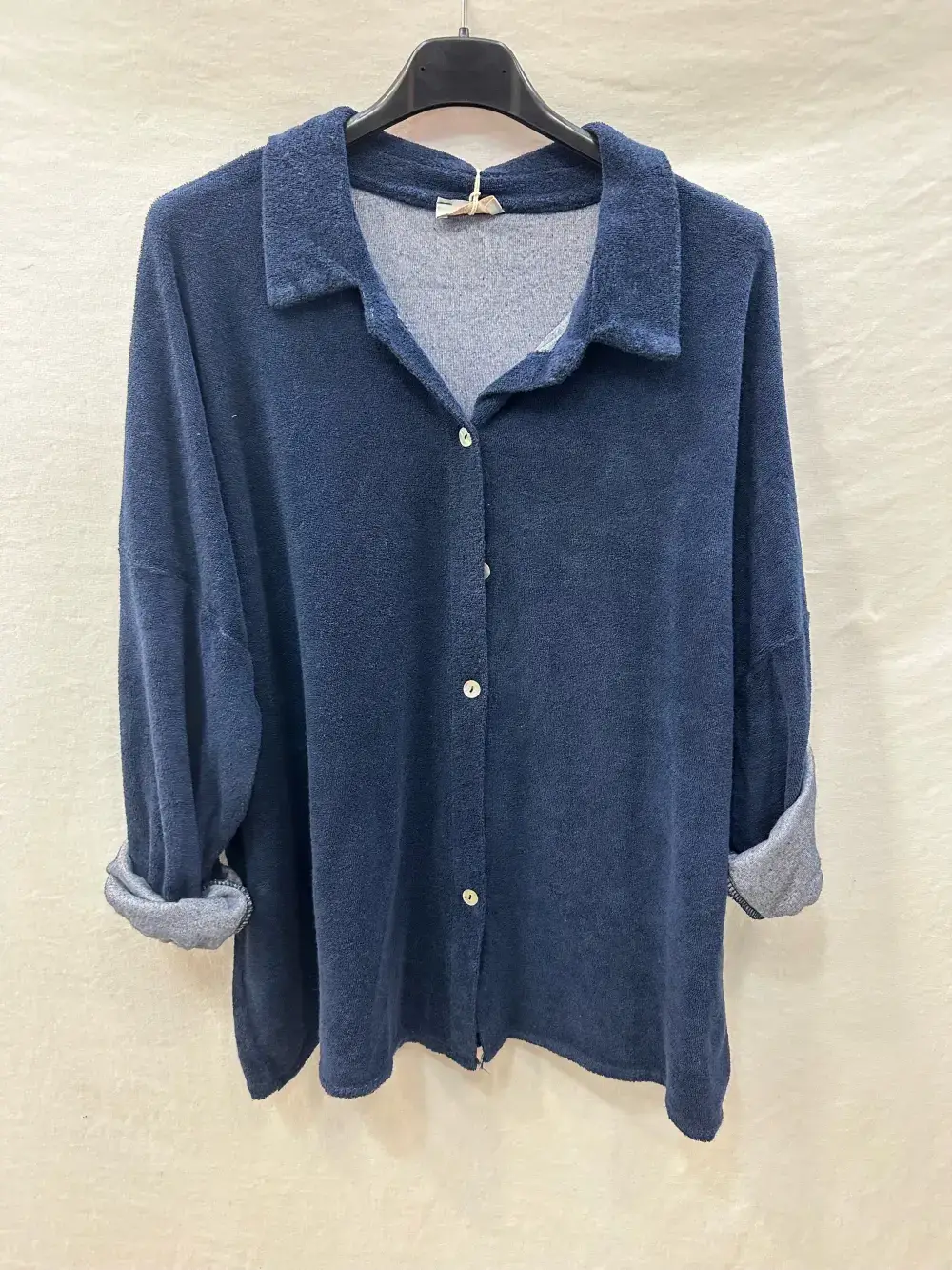 Mimi & Gogo - Wholesale Button Down Shirt - Women's - Cotton Terry Button-Up Shirt @5094_ChCotEponge10