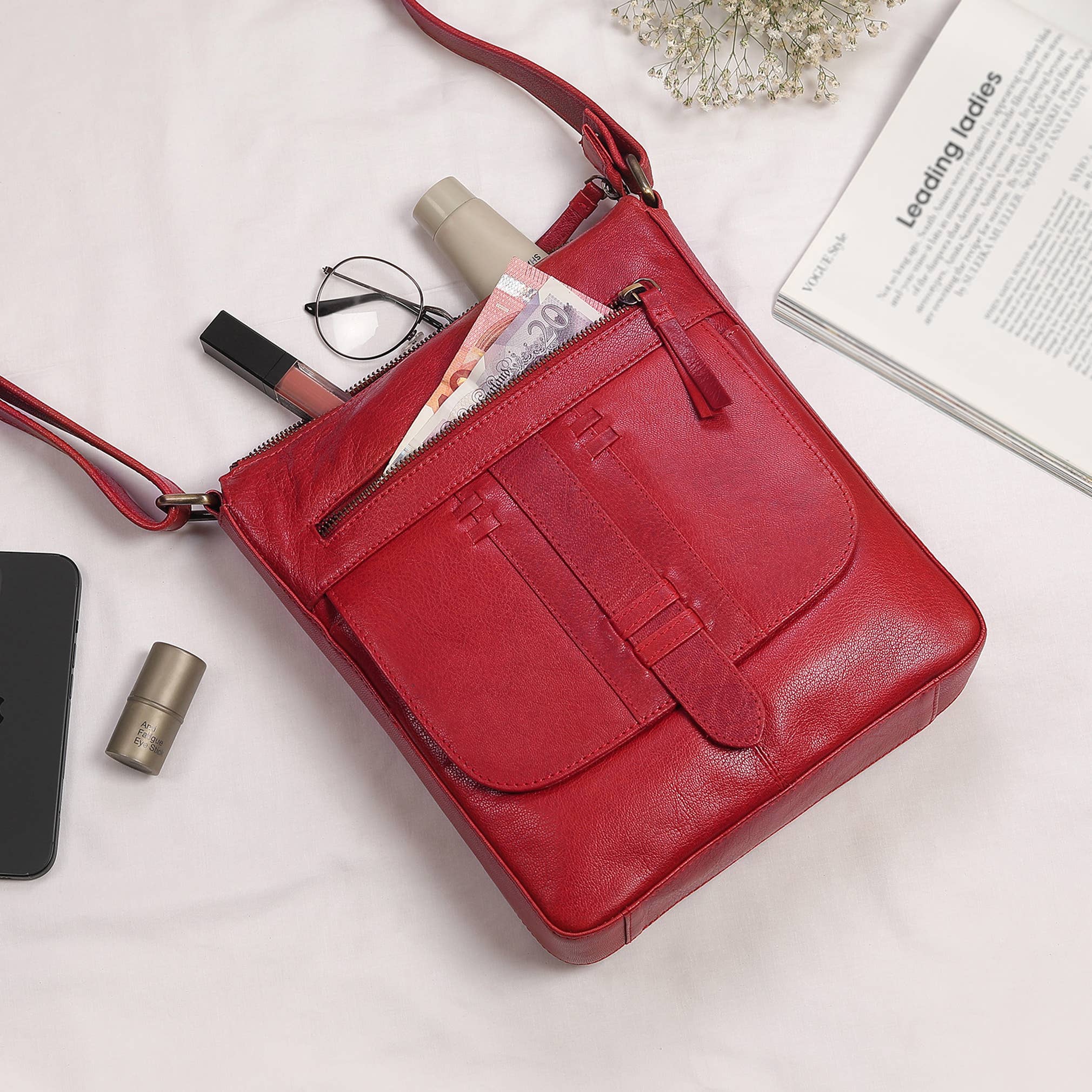 PRIMEHIDE – Großhandel Umhängetasche - Damen – PRIMEHIDE Arizona Leder-Umhängetasche – großes Modell 36011