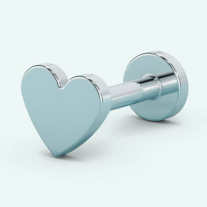 Boucle d'oreille cœur à dos plat pour la vente par STUDIOCULT